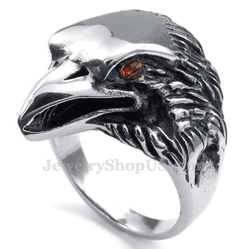 Titanörnring Med Röda Ögon Titanörnring Med Röda Ögon
