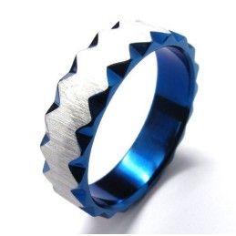 6 Mm Unisex Blå Titanring