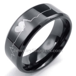 Svart Titan Rund Ring