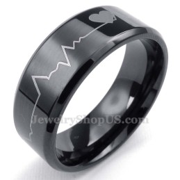 Svart Titan Rund Ring