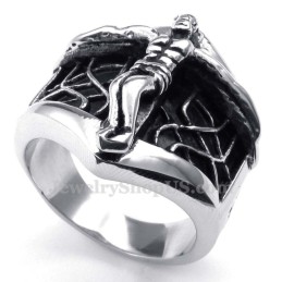Titanring Med Spindelnät Och Jesusmotiv