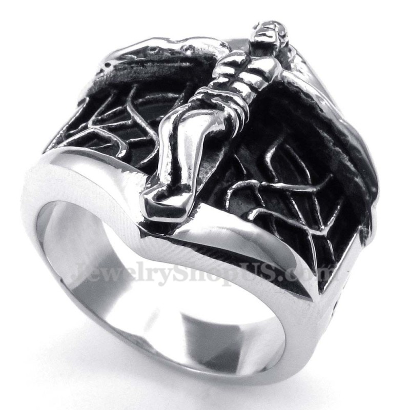 Titanring Med Spindelnät Och Jesusmotiv Titanring Med Spindelnät Och Jesusmotiv