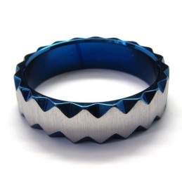 6 Mm Unisex Blå Titanring