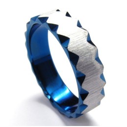 6 Mm Unisex Blå Titanring