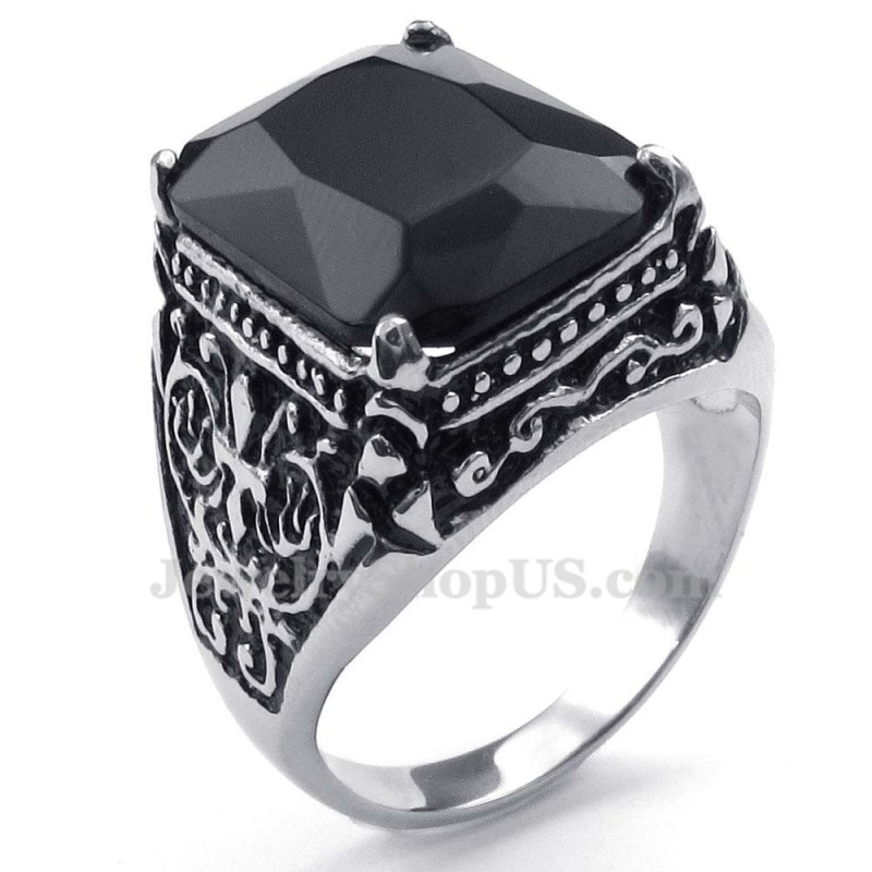 Titanring Med Svart Zirkon Titanring Med Svart Zirkon