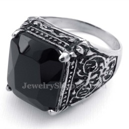 Titanring Med Svart Zirkon