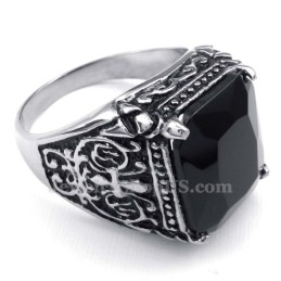 Titanring Med Svart Zirkon