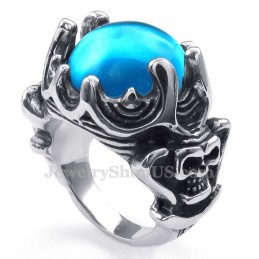 Titanring Med Blå Zirkon