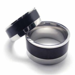 Herrring I Svart Titan, 8 Mm