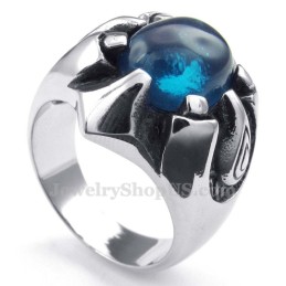 Titanring Med Blå Zirkon