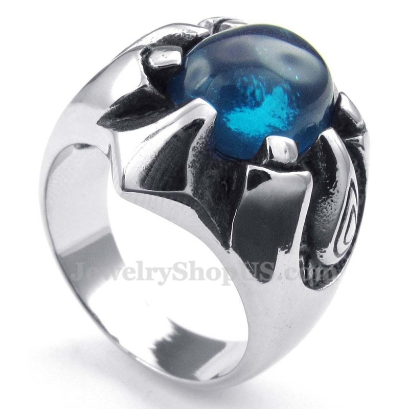 Titanring Med Blå Zirkon Titanring Med Blå Zirkon