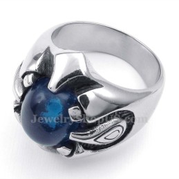 Titanring Med Blå Zirkon