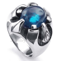 Titanring Med Blå Zirkon