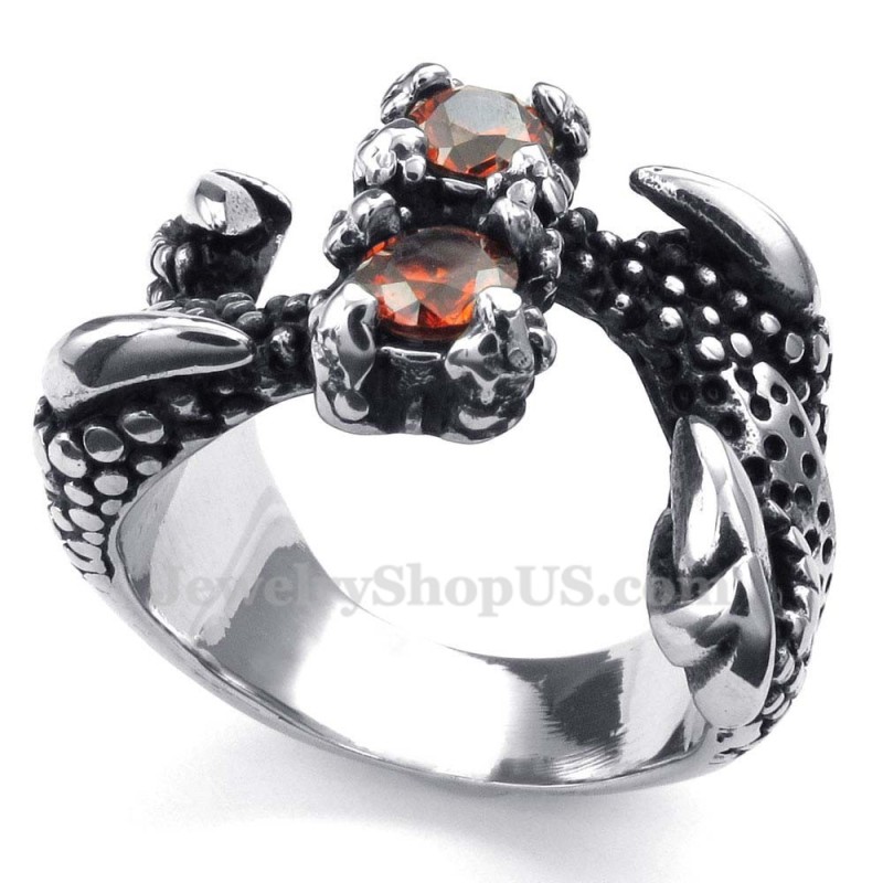 Titan Tassring Med Röd Strass Titan Tassring Med Röd Strass