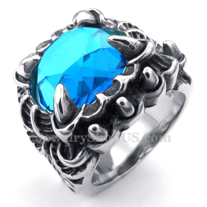 Titanring Med Blå Zirkon Titanring Med Blå Zirkon