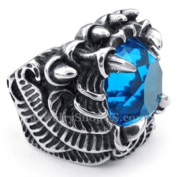 Titanring Med Blå Zirkon