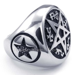Titanring Med Fem Uddar Och Stjärna