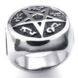 Titanring Med Fem Uddar Och Stjärna