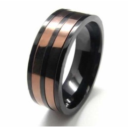 8 Mm Titanring Med Två Cirklar Och Infällda Hovband