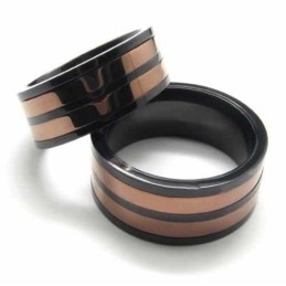 8 Mm Titanring Med Två Cirklar Och Infällda Hovband