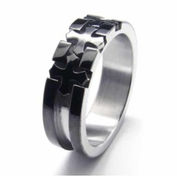 Korsinlagd 6 Mm Svart Titanring