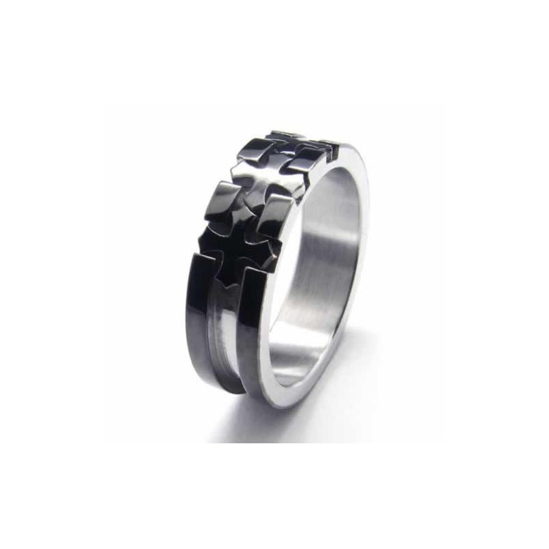 Korsinlagd 6 Mm Svart Titanring Korsinlagd 6 Mm Svart Titanring
