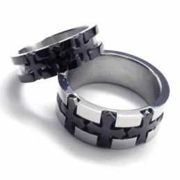 Korsinlagd 6 Mm Svart Titanring