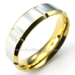 Moderiktig Silverguld Titanring (Herr)