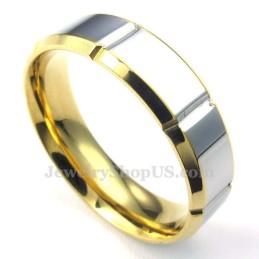 Moderiktig Silverguld Titanring (Herr)
