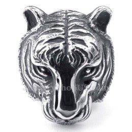 Titanring Med Tigerhuvud