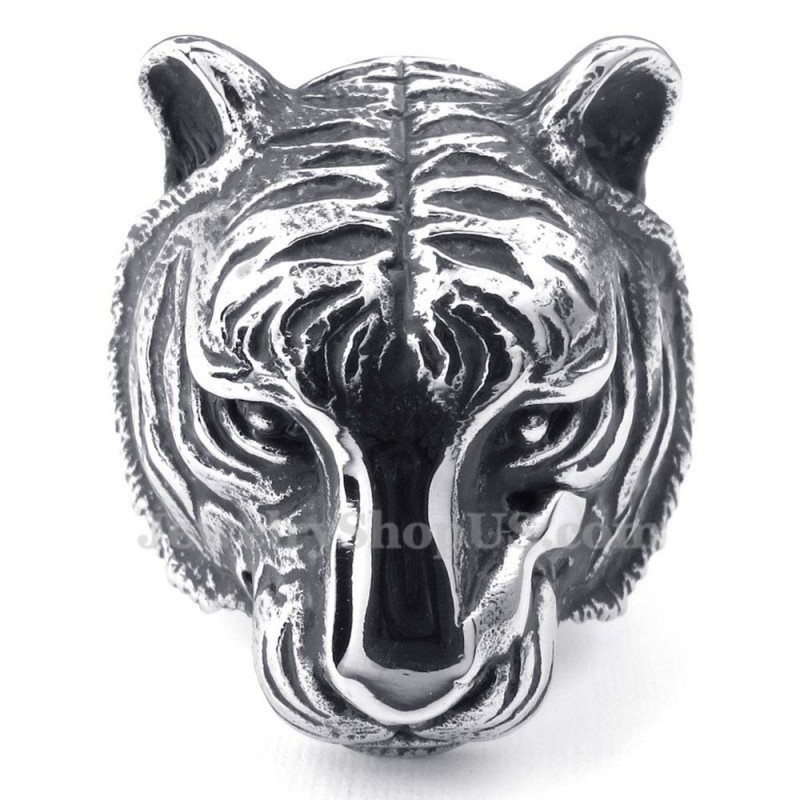 Titanring Med Tigerhuvud Titanring Med Tigerhuvud