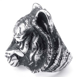 Titanring Med Tigerhuvud