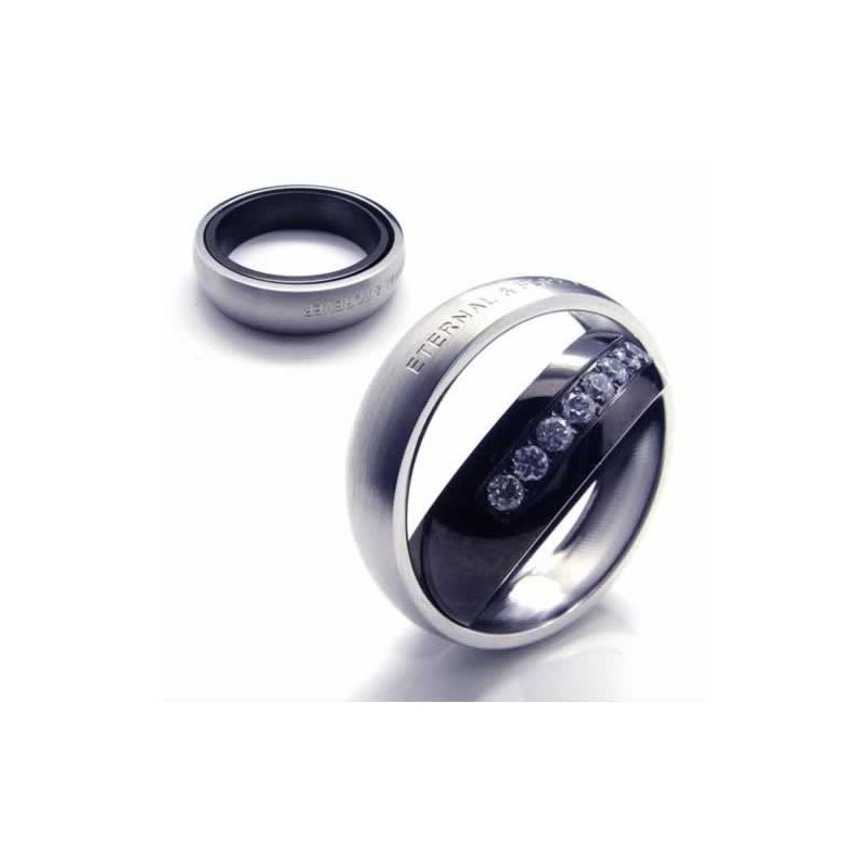 Eternal & Forever Diamantinfattad 6 Mm Titaninfälld Hovring Eternal & Forever Diamantinfattad 6 Mm Titaninfälld Hovring