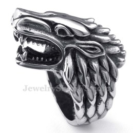 Titanring Med Varghuvud