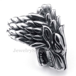 Titanring Med Varghuvud