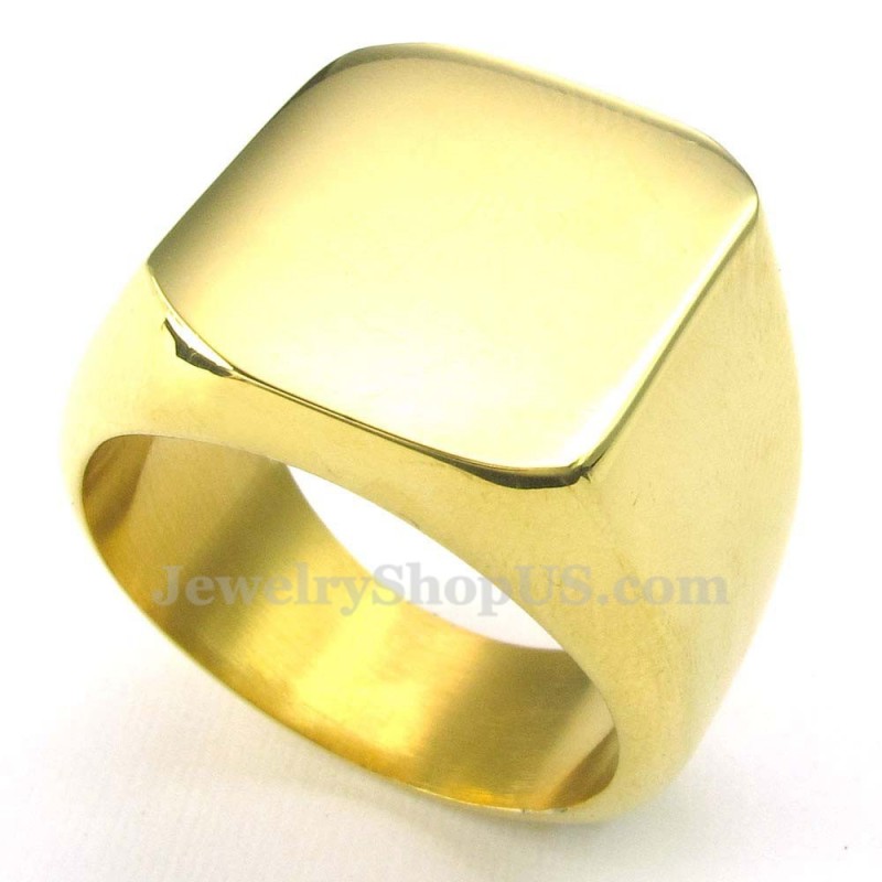 Herrring I Guld Med Slät Titan Herrring I Guld Med Slät Titan
