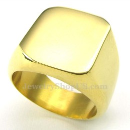 Herrring I Guld Med Slät Titan
