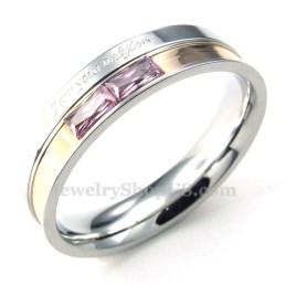 Titanring Med Röd Strass