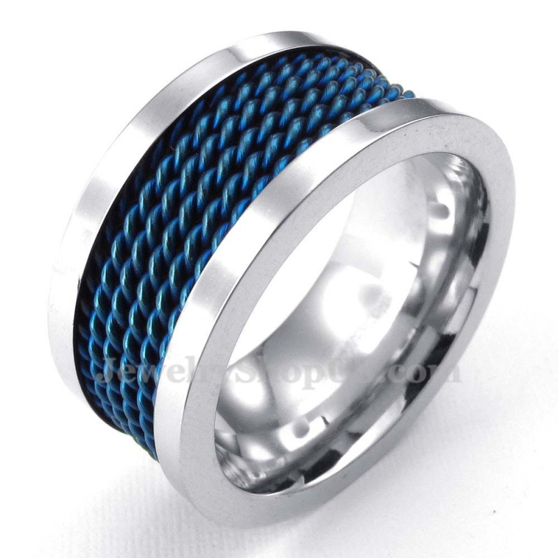Blå Tråd Titanring Blå Tråd Titanring