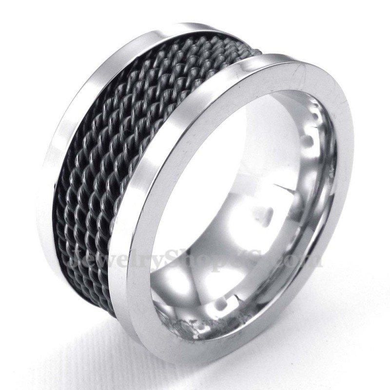 Svart Tråd Titanring Svart Tråd Titanring