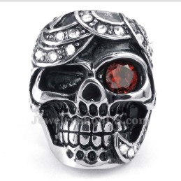 Röd Zirkon Titan Skalle Ring