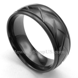 Svart Hack Flower Titanring