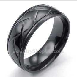 Svart Hack Flower Titanring