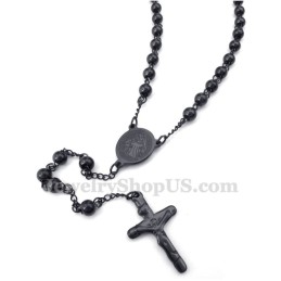 Svart Färg Titan Jesus Hänge Halsband