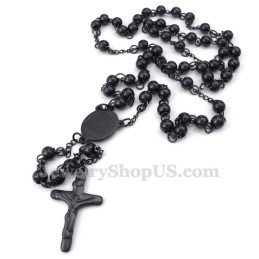 Svart Färg Titan Jesus Hänge Halsband