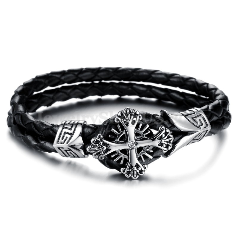 Personligt Stickat Titanläderarmband För Män C869 Personligt Stickat Titanläderarmband För Män C869