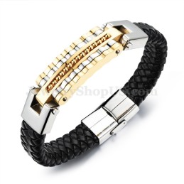 Elegant Herrarmband I Titanläder C993