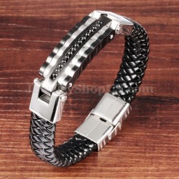 Elegant Herrarmband I Titanläder C993