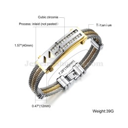 Herrmode Zirkonium Titanarmband C783