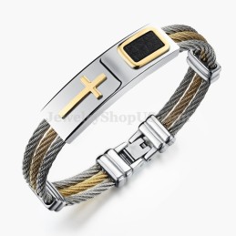 Herrarmband Med Titanguldkors C785